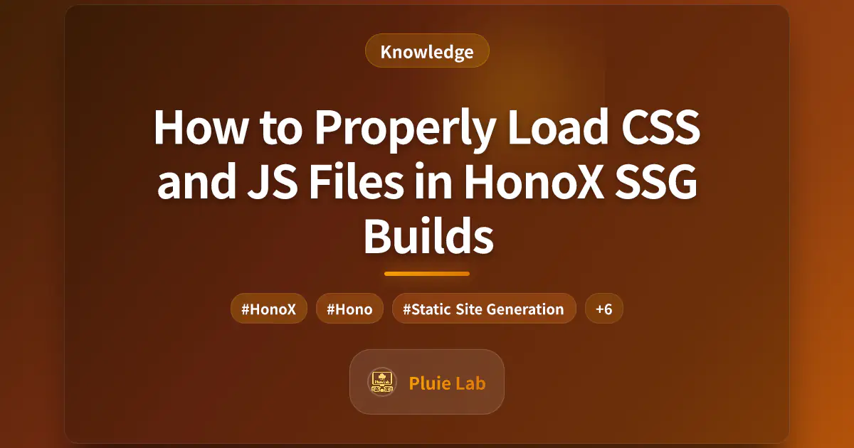 How to Properly Load CSS and JS Files in HonoX SSG Builds